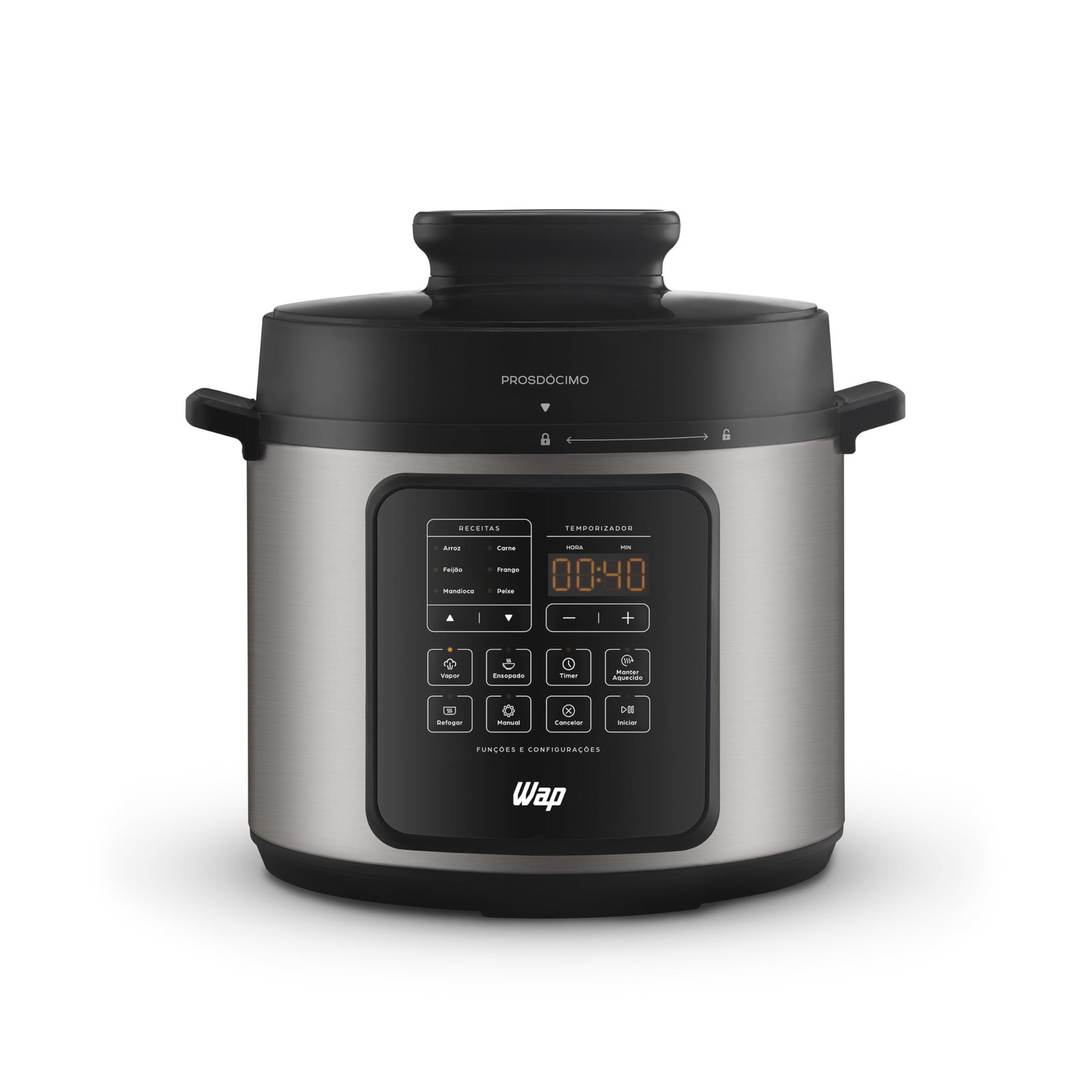WAP Panela de Pressão WPPE3 6L, 10 Receitas Pré-Programada 127V