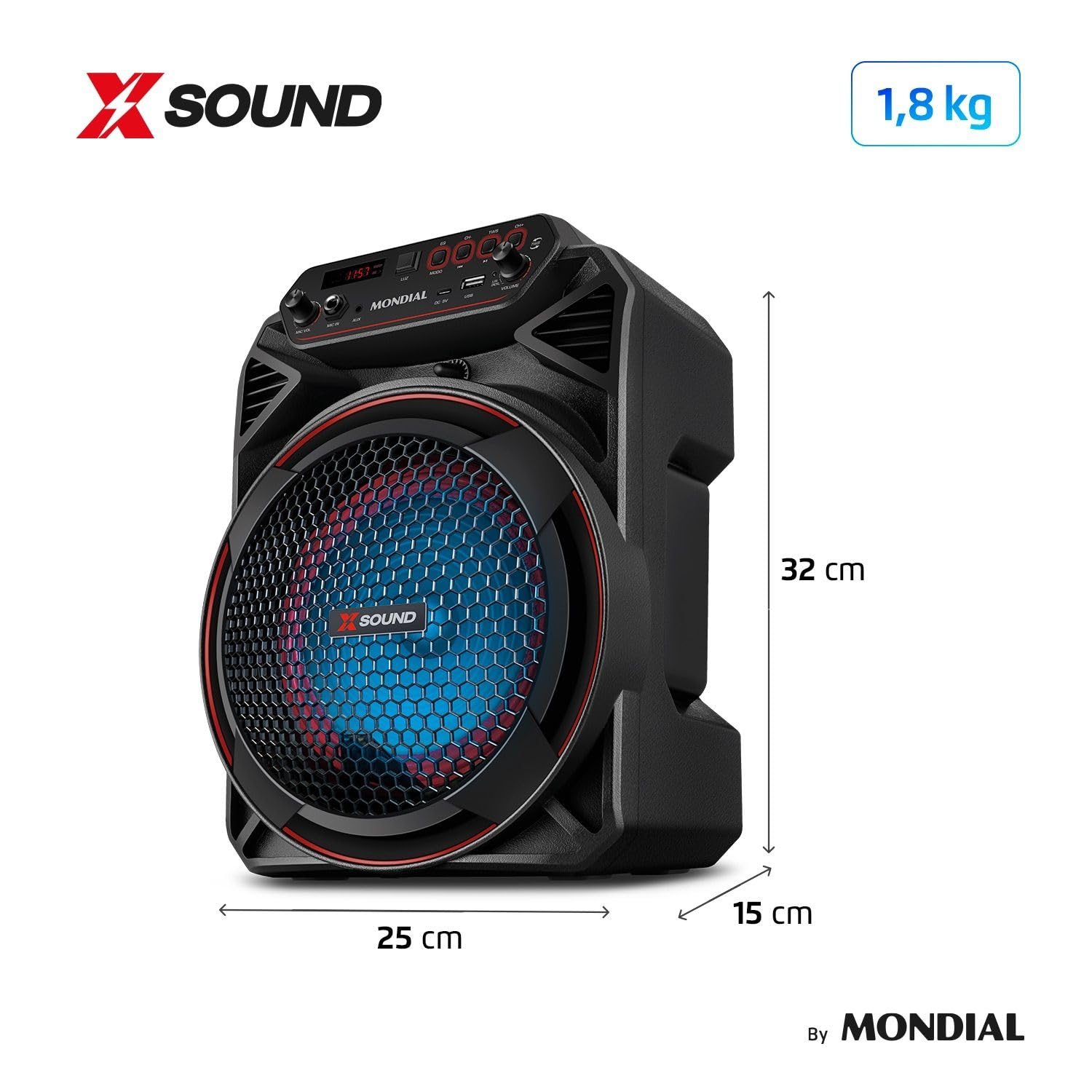 Caixa Amplificada Xsound, Mondial, Preto, 220W RMS, Bivolt - CM-220-N
