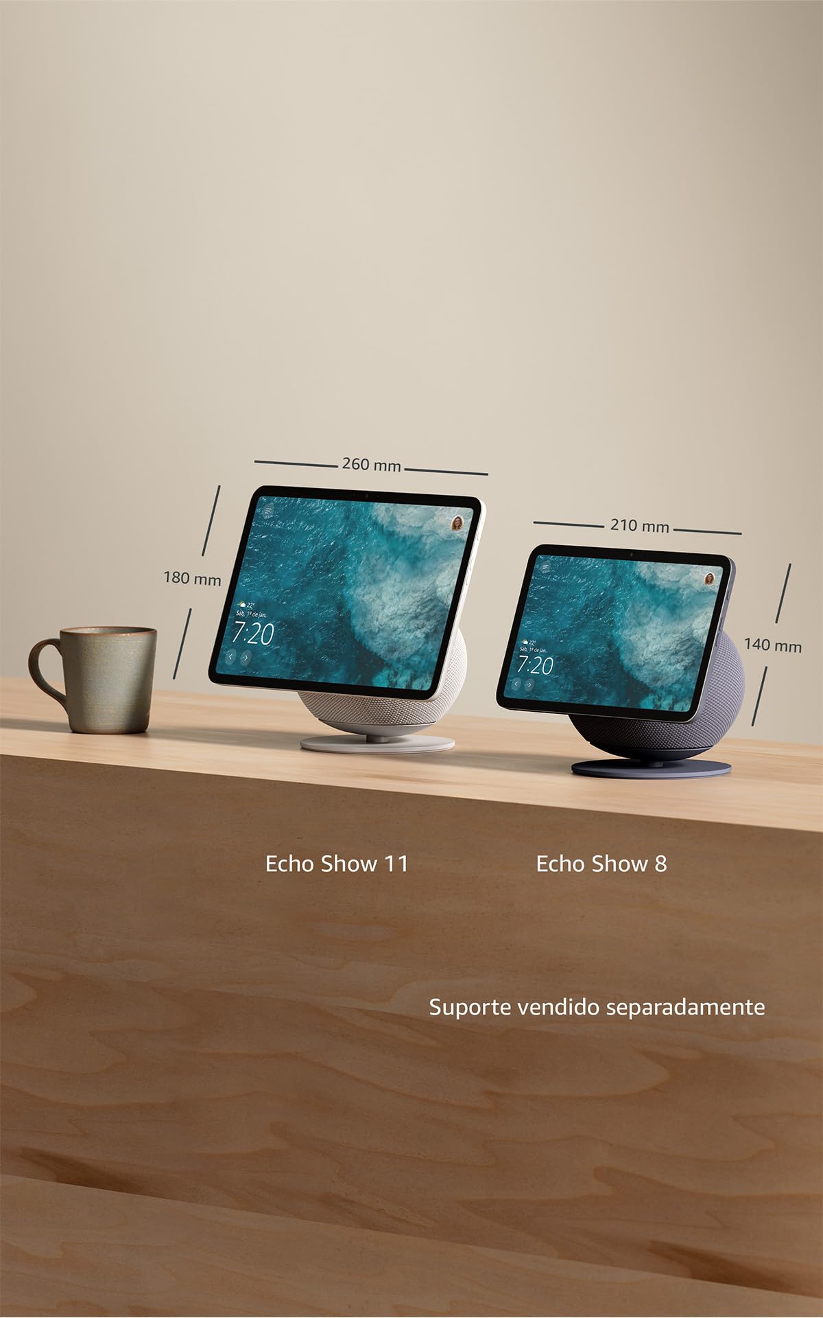 Amazon Echo Show 8 — Tela HD de 8,7 polegadas, Alexa, Branco